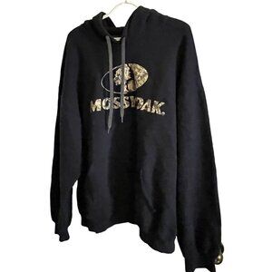 MOSSY OAK Mens Dark Blue Camo Logo Sweatshirt Hoodie 2XL 2TG